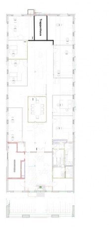 Grundriss Technologiepark || 402 m� B�ro || offene Kommunikationsfl�che || 6 PKW-Stellpl�tze || ab sofort