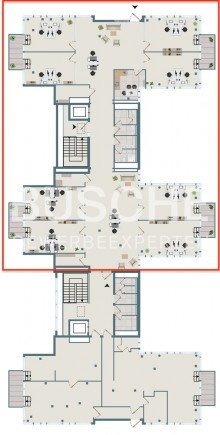 Grundriss 3.OG Winkelhausenstra�e || ca. 432 m� B�roeinheit || Exklusiver Zugang in der Etage|| Mega-Ausblick