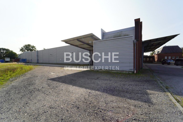Au�enansicht Emsdetten Halle / Lager / Produktion Emsdetten || 3.978 m� Hallenfl�che || ebenerdige Anlieferung || frei ab sofort