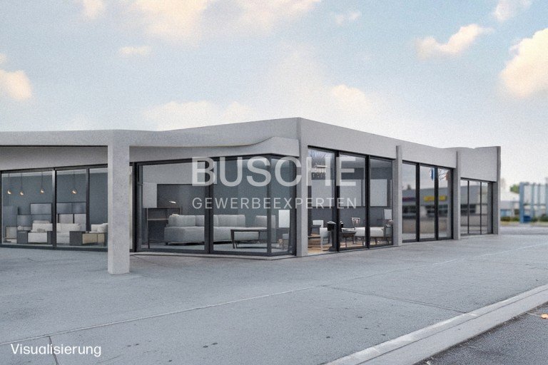 Visualisierung M�nster Halle Nahe B51 || 698 m� Ausstellungs-, Lager- und B�rofl�che || 2.453 m� Grundst�ck