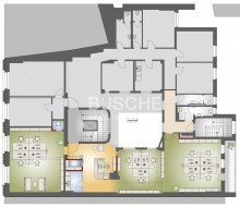 Grundriss 1.OG Kaufmanns Palais || ca. 1.250 m� B�rofl�chen || Ein ganzes Haus f�r sich ||  Kreative Welten m�glich