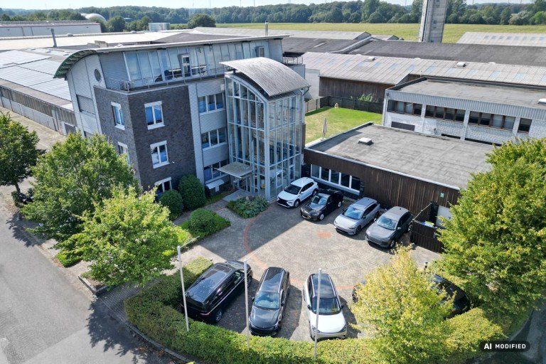 Luftaufnahme Sch�ppingen B�rohaus B�rohaus mieten Sch�ppingen || 620 m� auf 3 Etagen im M�nsterland || Glasfaser & Wallbox