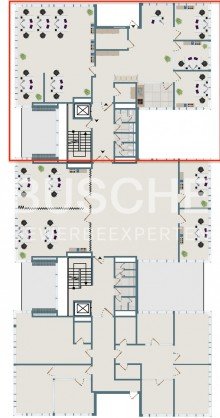 Grundriss 2.OG Winkelhausenstra�e || ca. 344 m� B�rofl�che || Helle Fl�chen || New Work Konzept