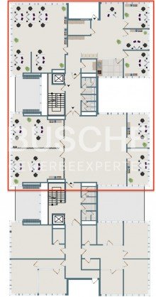 Grundriss 2. OG komplett Winkelhausenstra�e || bis zu 1.090 m� B�rofl�che || Flexibles Arbeiten ||  Tolles Raumkonzept