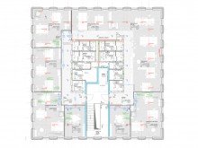 Grundriss 4.OG Rob17 || 472 m� B�rofl�che - teilbar ab 205 m�  || kurzfristig verf�gbar ||  Quartiersparkhaus